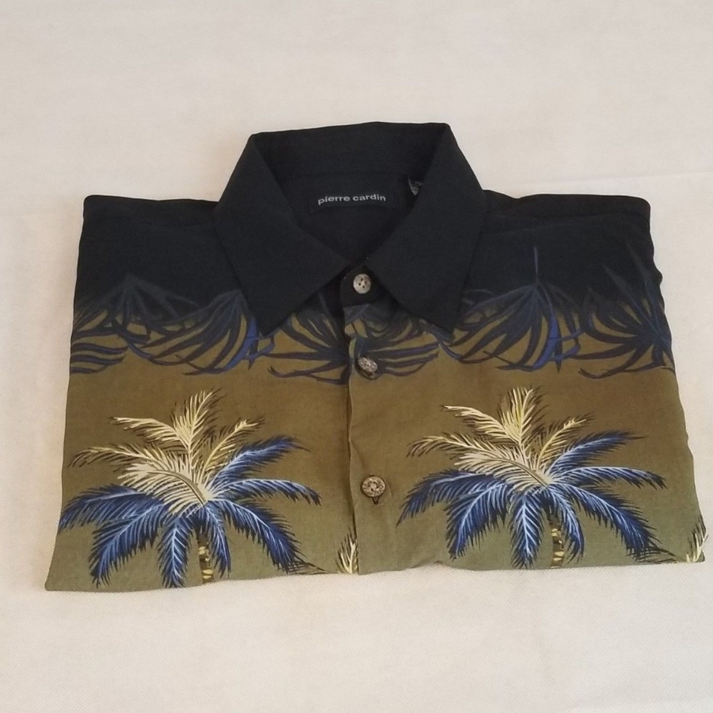Pierre Cardin Hawaiian Style Mens Shirt Size Large